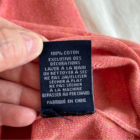 Robert Graham Peach V-Neck Pullover Knit Sweater - Picture 9 of 14